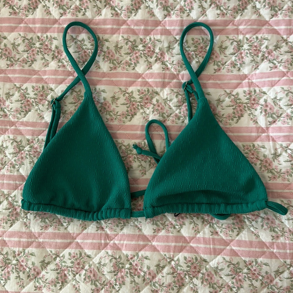 Brazilian turquoise bikini triangle top.